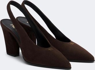 Prada Suede slingback pumps