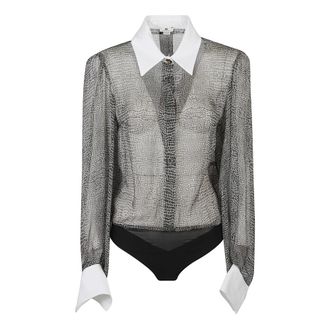 Elisabetta Franchi Full-Body, female, Multicolor, L, Python Print Bodysuit