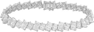Diana M. Jewels 14kt White Gold 48.00cts Lab Grown Slanted Radiant Diamond Tennis Bracelet