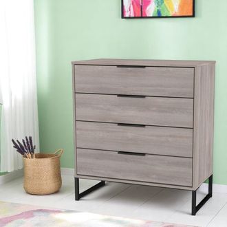 Welcome Furniture Havana Ready Assembled 4 Drawer Chest in Grey Oak - Welcome Furniture | TJ Hughes