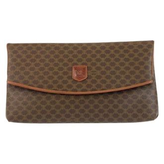 Celine Pre-owned Clutches, female, Brown, Size: ONE SIZE Pre-owned Macadam PVC Clutch Bag