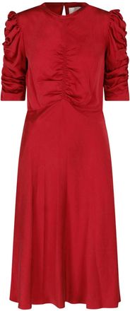 Isabel Marant Lemila Midi Dress with Ruched Details and Keyhole Closure