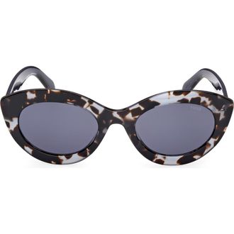Emilio Pucci 53mm Cat Eye Sunglasses in Colored Havana /Blue at Nordstrom Rack