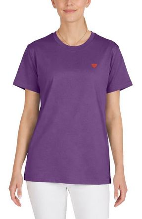 Dalix Womens Pixel Heart Jersey Relaxed Tee in Purple at Nordstrom, Size Xx-Large