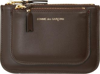 Comme Des Garçons Outside Pocket Two-Compartment Leather Wallet in Brown at Nordstrom