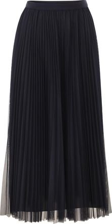 Fabiana Filippi Wide Pleated Tulle Skirt With Knitted Belt