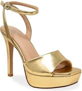Chase + Chloe by Intouch Footwear Ankle Strap Platform Pump in Gold Metallic at Nordstrom Rack, Size 8.5
