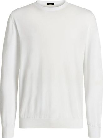 Kiton Puur Katoenen Trui met Korte Mouwen en Ronde Hals - Heren - Ronde hals truien - Wit - L - Katoen - Truien & Vesten