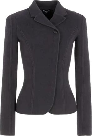 Giorgio Armani Enkelrijige Kasjmier Jas - Dames - Blazers - Blauw - S - Kasjmier - Jassen