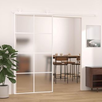 vidaXL Vidaxl - Puerta Corredera Esg Vidrio Y Aluminio Blanca 102,5x205 Cm