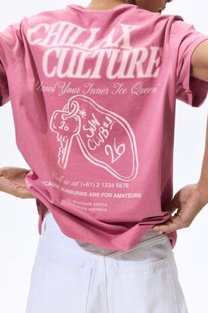H&M Printed t-shirt in Pink/chillax Culture at Nordstrom, Size X-Large