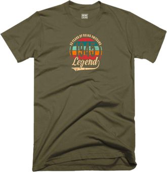 Generic 80th Birthday T Shirt 80 Years of Being Awesome Legend Born in 1945 Vintage Funny Joke Gift Tee Top (UK, Alpha, XXL, Regular, Regular, Military Green)