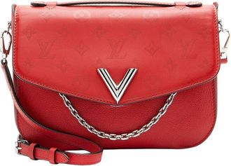 Louis Vuitton Red Monogram Cuir Very Messenger (Authentic Pre-Loved)