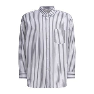 Comme Des Gar&ccedil;ons Overhemden, Heren, Wit, L, Katoen, Gestreepte Button-Down Overhemd