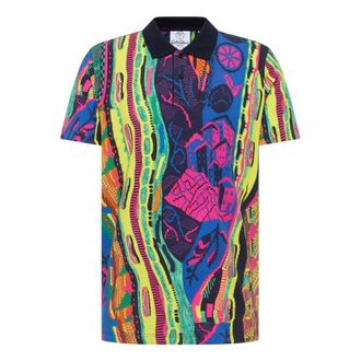 Carlo Colucci Tops, Heren, Veelkleurig, L, Knitprint Poloshirt