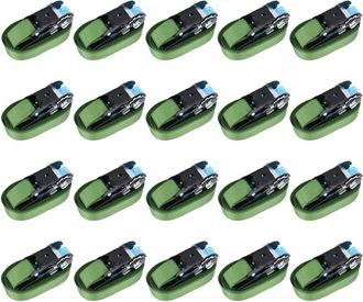 vidaXL Vidaxl - Correas De Sujeci&oacute;n De Trinquete 20 Unidades Verde 800 Dan 6 M