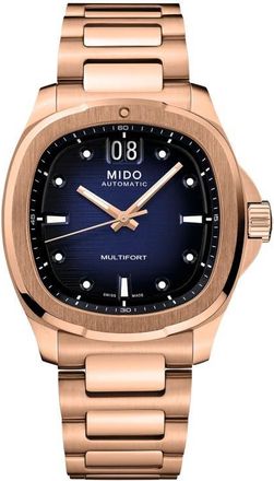 Mido Multifort TV Big Date Automatic Bracelet Watch, 39.2mm x 40mm in Blue at Nordstrom