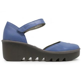 FLY London BISO305FLY Mousse Leather Womens Hook and loop Sandals - Blue - Size:UK 7