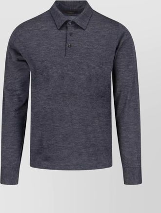 Zanone crewneck sweater with collared neck and ribbed cuffs