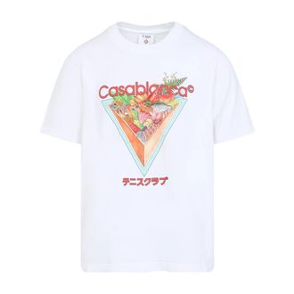 Casablanca T-Shirts, male, White, Size: 2XL White T-Shirt Classic Style