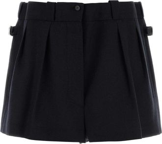 Prada Womens Midnight Blue Wool Shorts - Black - Size EU 36 (Womens)
