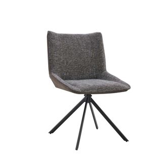Koketto Home Silla tapizada gris oscuro y marron suave