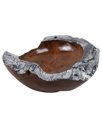 Sagebrook Home 12In Teakwood Bowl With Burnt Edges