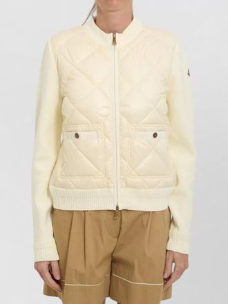 Moncler padded knit zip cardigan slim fit