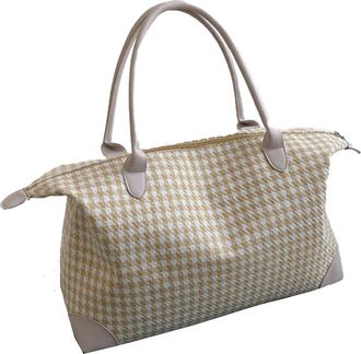 Generic Womens Travel Tote Bag, Large Capacity Shoulder Bag, Wear-resistant Work Handbag with Metal Zipper & Compartments (Khaki,One Size)