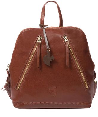 Conkca London Womens Zoe Conker Brown Leather Backpack - One Size