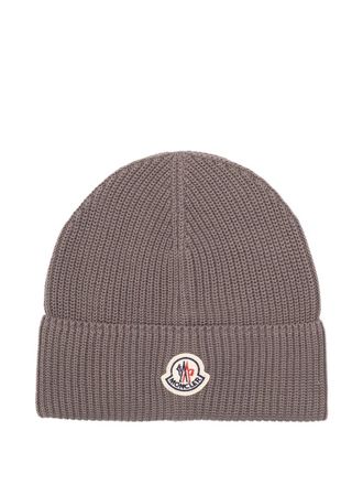 Moncler Grey Logo Beanie Hat