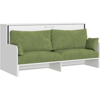 Itamoby Itamoby - Letto singolo a scomparsa Kando con divano bianco frassino, verde