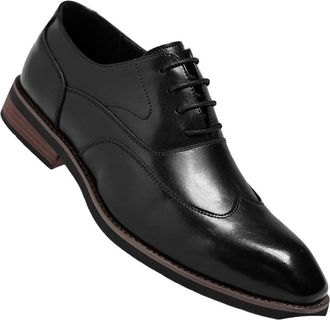 Generic Mens Oxford Leather Shoes Low Top Large Size Business Dress Footwear Suit Compatible for Office Work and Formal Occasions(Black,10.5)