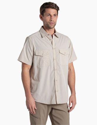 Craghoppers Mens Craghoppers Mens Kiwi II Short-Sleeved Shirt - Cream/Brown - Size: 42/Regular