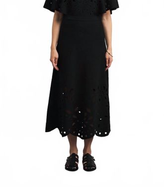 Ulla Johnson Grace Knit Midi Skirt In Noir