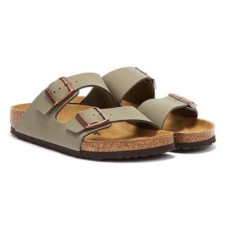 Birkenstock Heren Dames Birkenstock Arizona Birko Flor Nubuck Stone Sandalen - (Grijs)