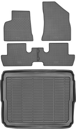 OEM Juego De Alfombrillas De Goma Para Coche Y Alfombrilla Para Maletero Para Peugeot 3008 I Crossover (2009-2016)