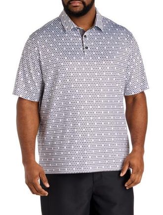 Reebok Big & Tall Contrast Diamond Print Polo Shirt in Muted Mauve at Nordstrom, Size Xx-Large