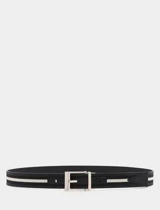 Bally Shiffie 35 mm Reversible Belt in Black+Blk/bone+Pall at Nordstrom, Size 110
