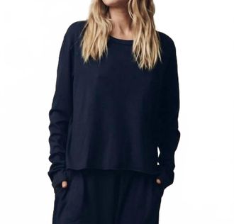 The Great. Long Sleeve Crop Tee In True Navy
