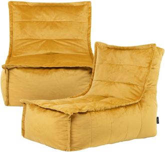 Icon Brand Puf sofá modular de terciopelo, 2 piezas, amarillo ocre
