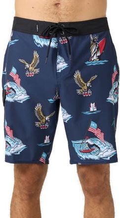 O'Neill Lennox USA 20 Board Shorts in Navy at Nordstrom Rack, Size 28