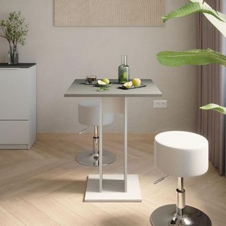 Vicco Set di tavoli da pranzo Repose, Bianco/antracite, 65 x 65 cm con 2 sgabelli, Vicco