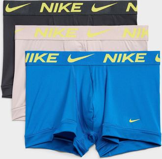 Nike Mens 3 neon-yellow logo trunks Essential Micro 3-pack