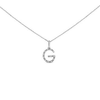 House of Brilliance Sterling Silver Diamond Accent A-Z Initial Pendant Necklace in Sterling Silver |G at Nordstrom