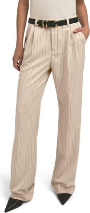 Favorite Daughter The Dream Favorite Pinstripe Wide Leg Pants in Natural Pinstripe at Nordstrom, Size 2