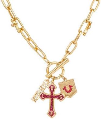True Religion Rebel Charm Necklace in Gold Tone at Nordstrom