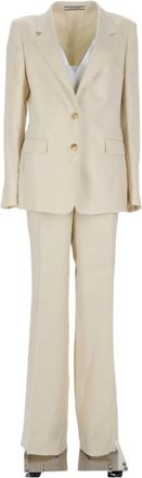 Tagliatore Two-Piece Tailored Straight-Leg Linen Suit