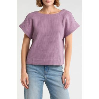Madewell Cotton Gauze Top in Antique Purple at Nordstrom Rack, Size X-Large
