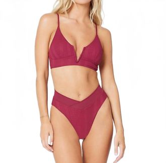 L*Space Court Bikini Bottom In Cabernet